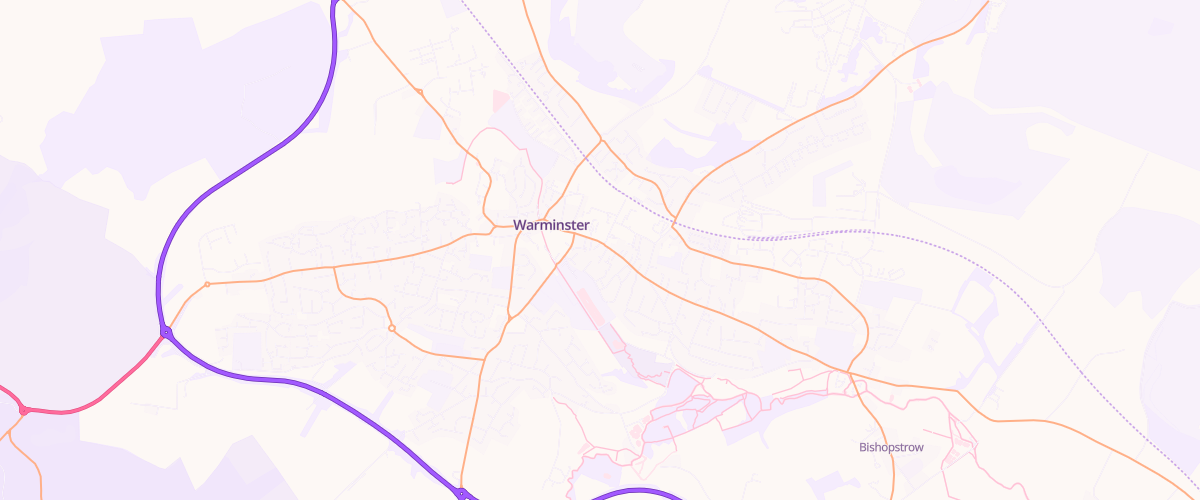 Map showing the location of Asda Warminster East Express