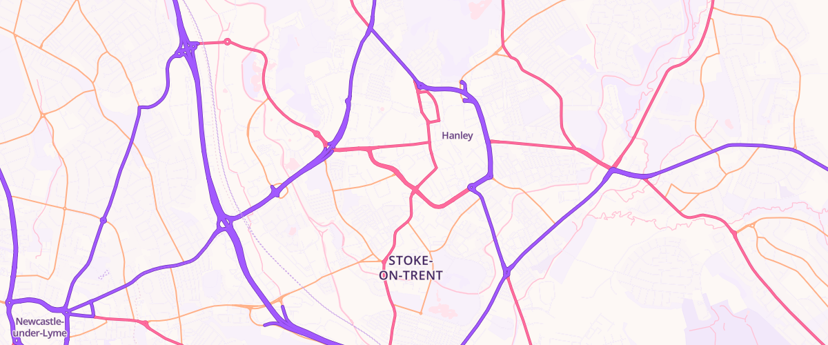 Map showing the location of Hanley Extra Petrol Filling