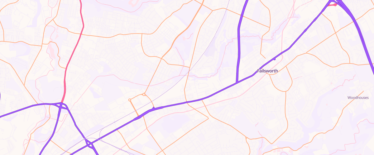 Map showing the location of Mfg Newton Heath