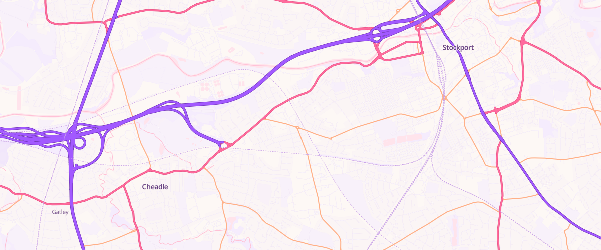 Map showing the location of Mfg Morrisons Cheadle Heath