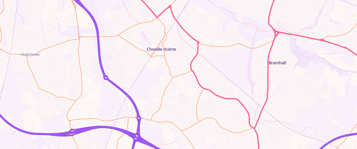 Map showing the location of Cheadle Hulme Sf Connect