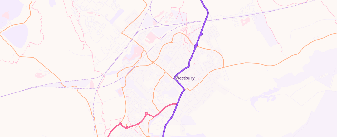 Map showing Westbury Motorcycle Services, Westbury