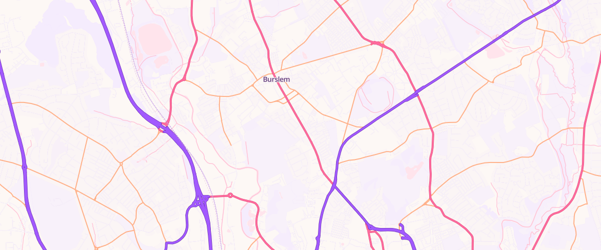 Map showing the location of Eg Burslem Pfs