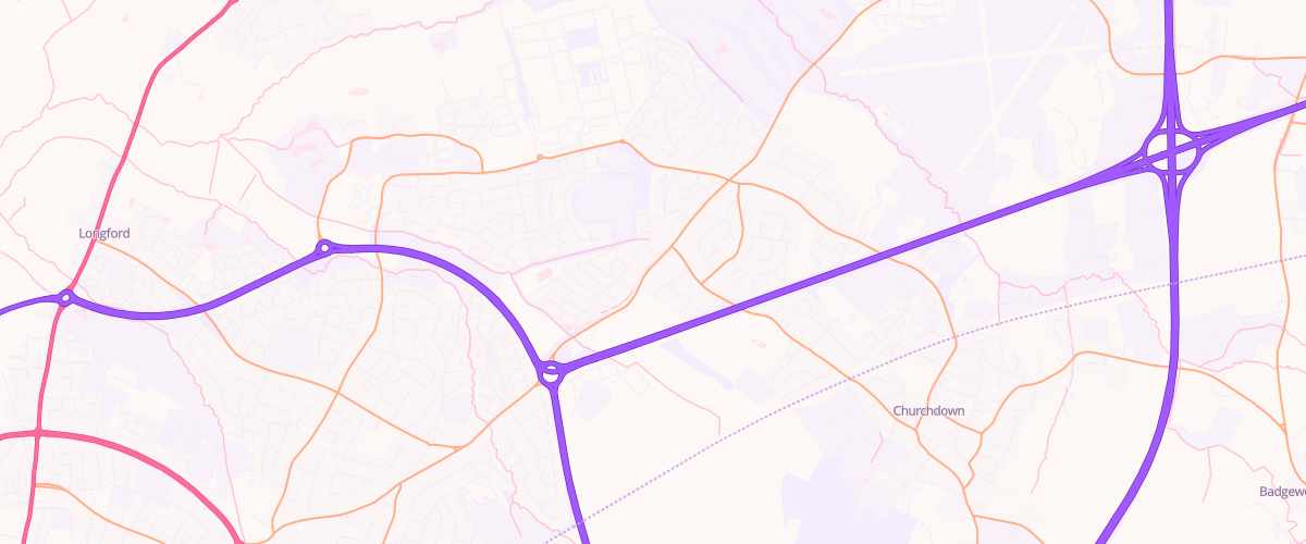 Map showing the location of Rontec Pirton Corner