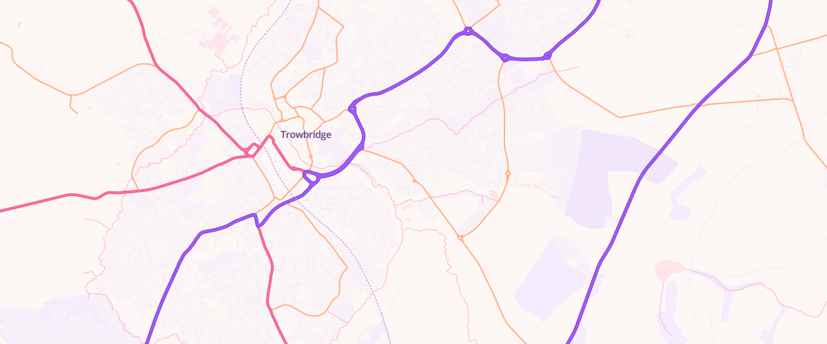 Map showing the location of Trowbridge Lodge Services