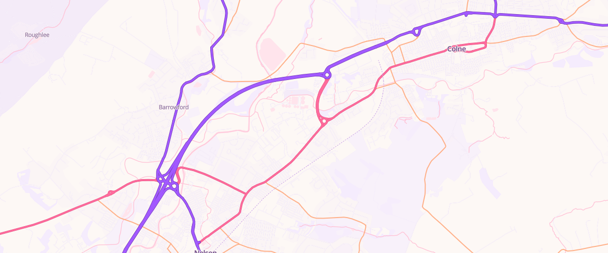 Map showing the location of Asda Colne Superstore