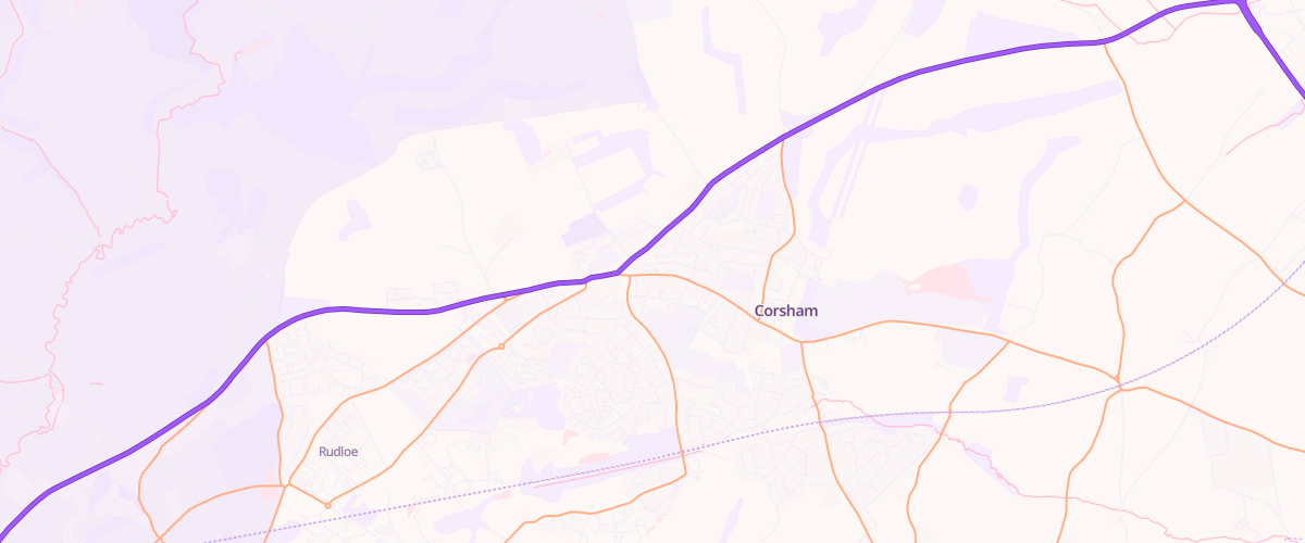 Map showing the location of Asda Corsham Express Petrol