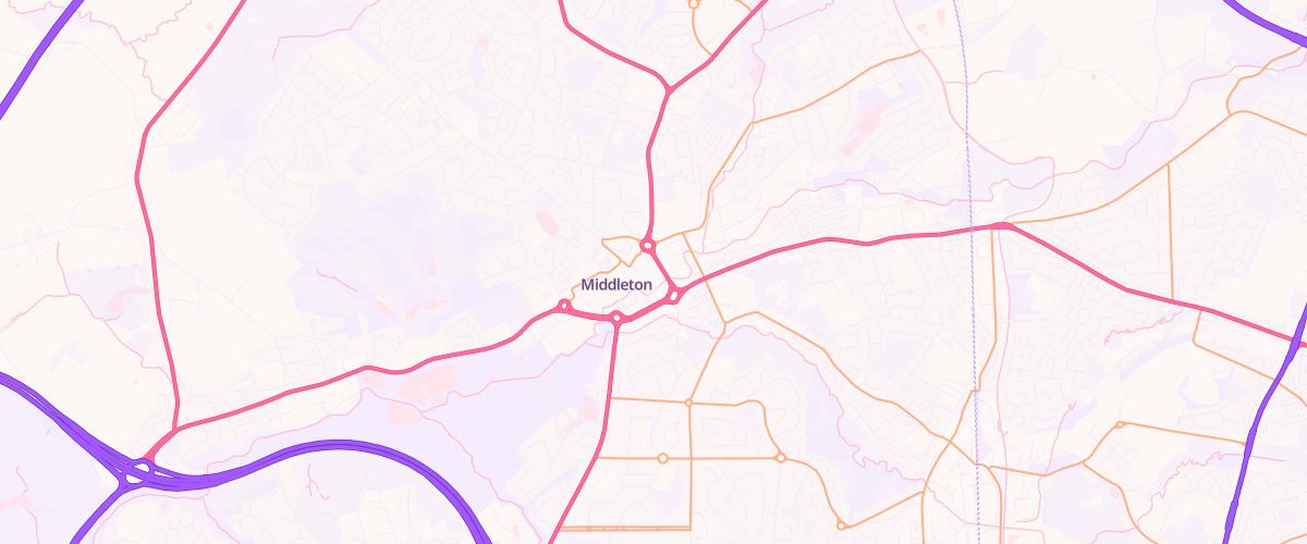 Map showing the location of Middleton Extra Petrol Filling