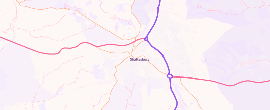 Map showing Various, Shaftsbury