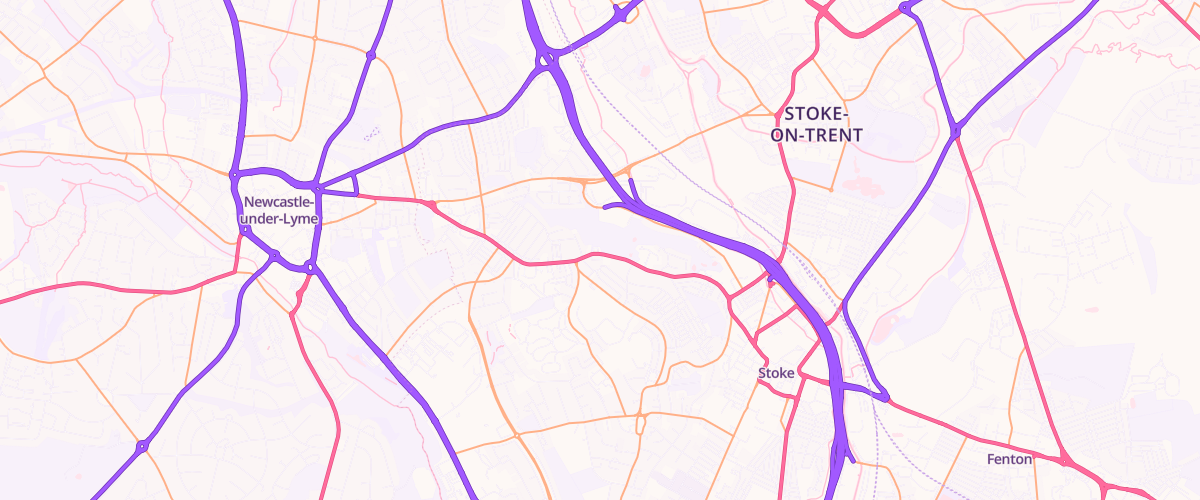 Map showing the location of Hartshill Esso Express