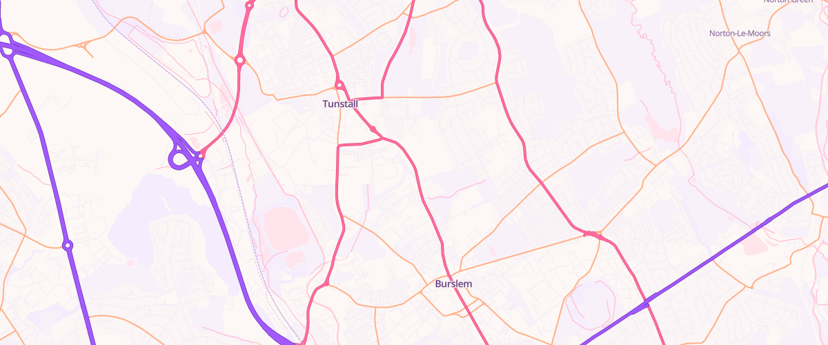 Map showing the location of Burslem Filling Station