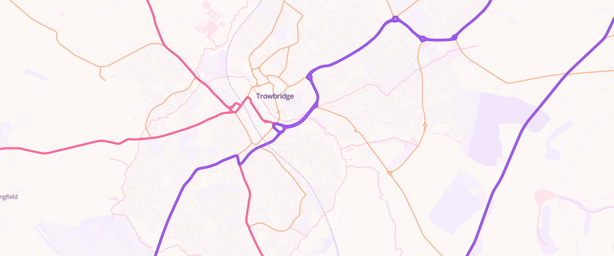 Map showing the location of Trowbridge Extra Petrol Filling