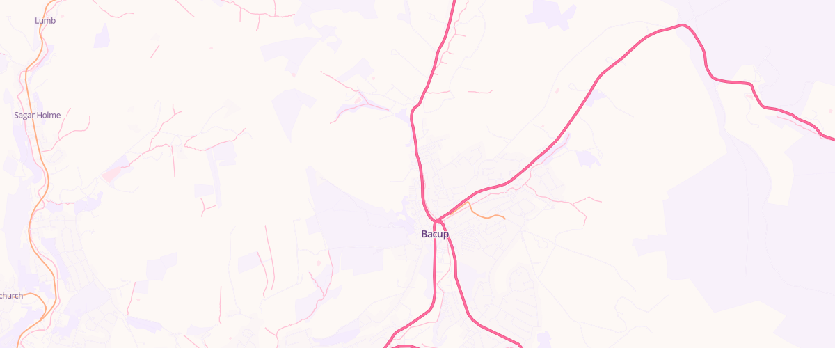 Map showing the location of Gem Bacup