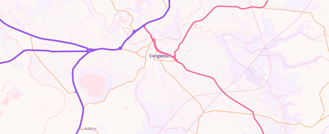 Map showing Burns Garages Ltd, Congleton
