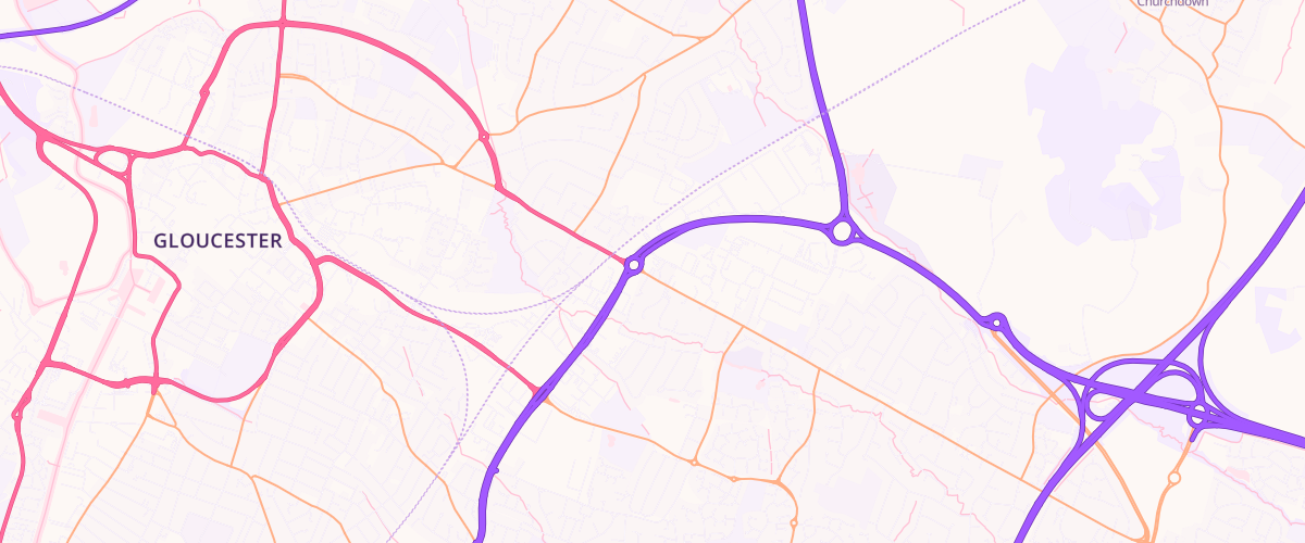 Map showing the location of Barnwood Sf Connect