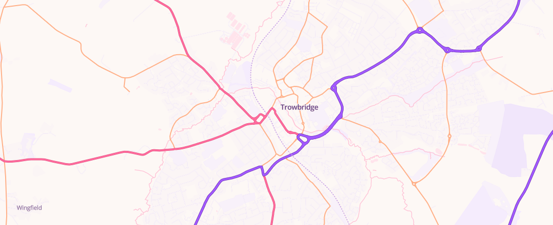 Map showing Kwik Fit, Trowbridge