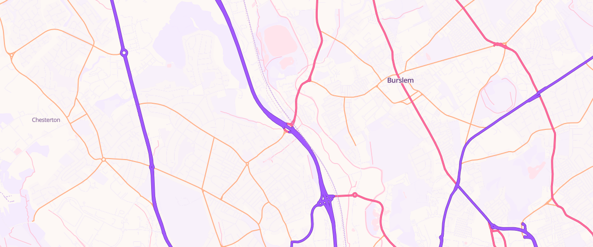 Map showing the location of Porthill Service Station
