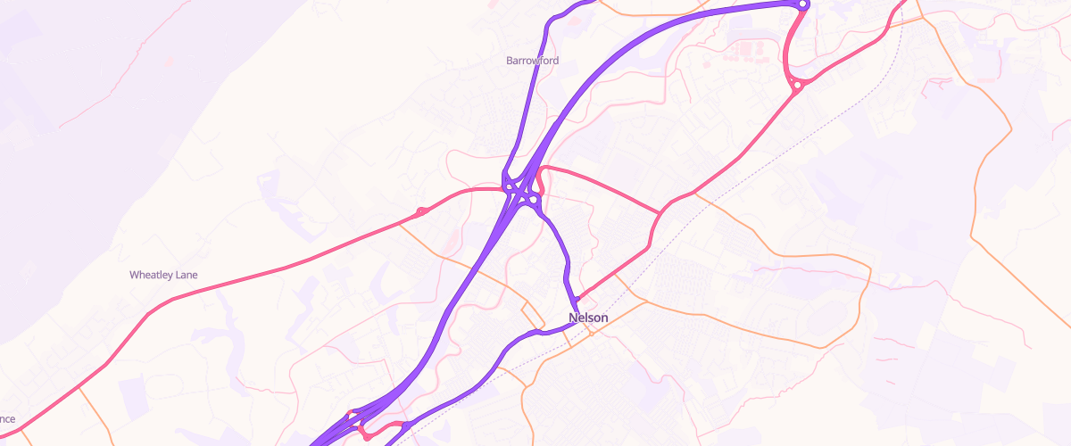 Map showing the location of Junction 13 Service Station