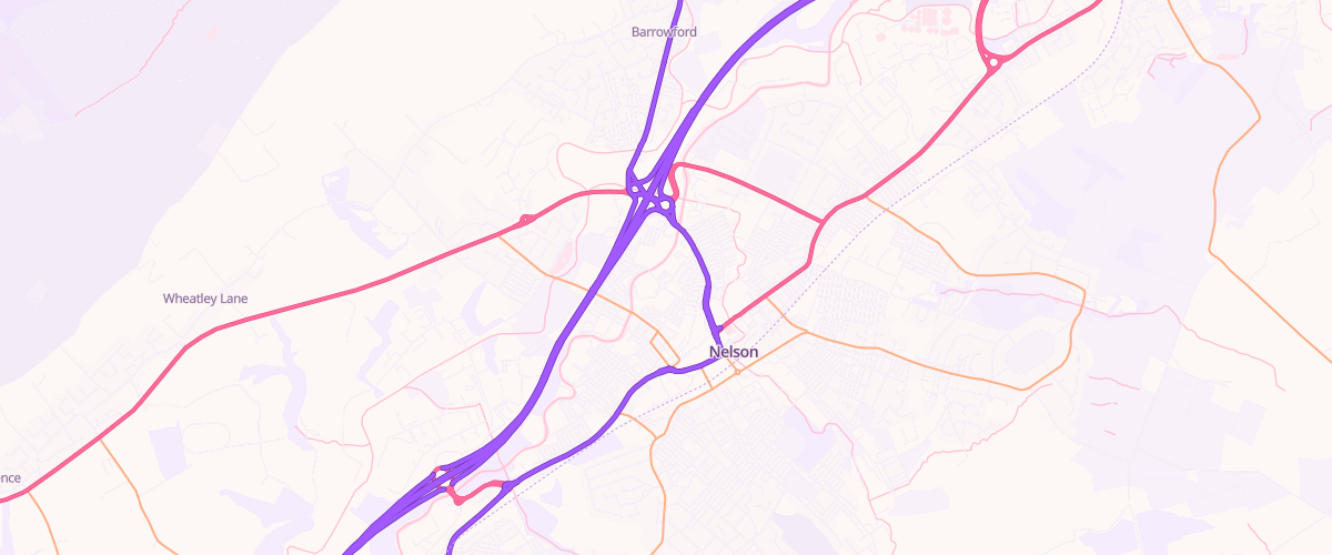 Map showing the location of Mfg Morrisons Nelson