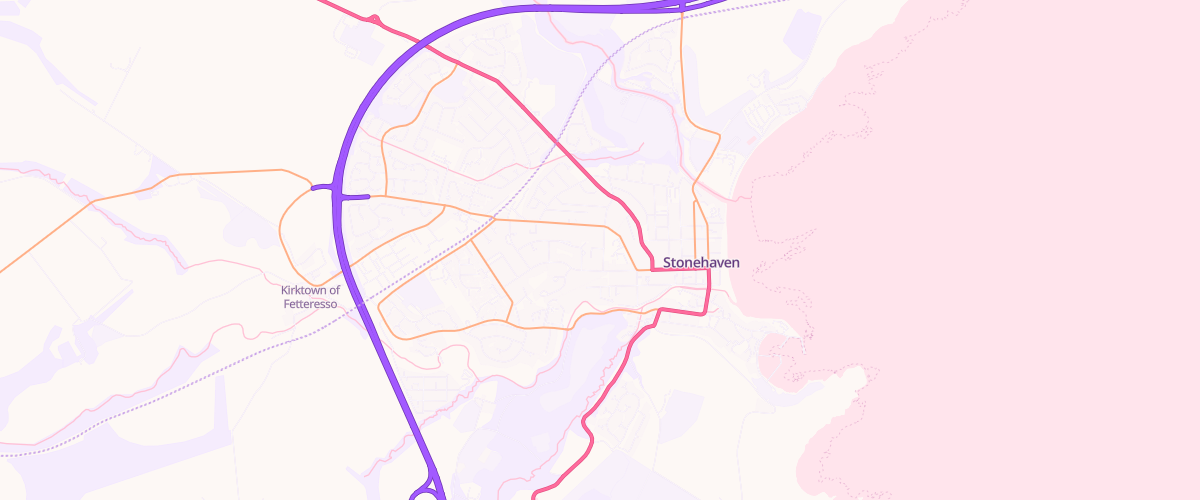 Map showing the location of Stonehaven Esso Express