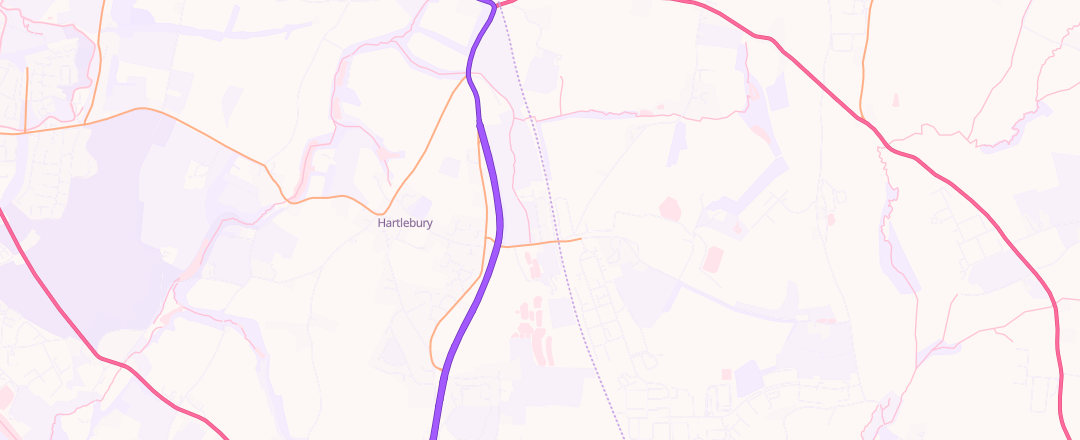 Map showing Worcester And District Motor Co, Hartlebury