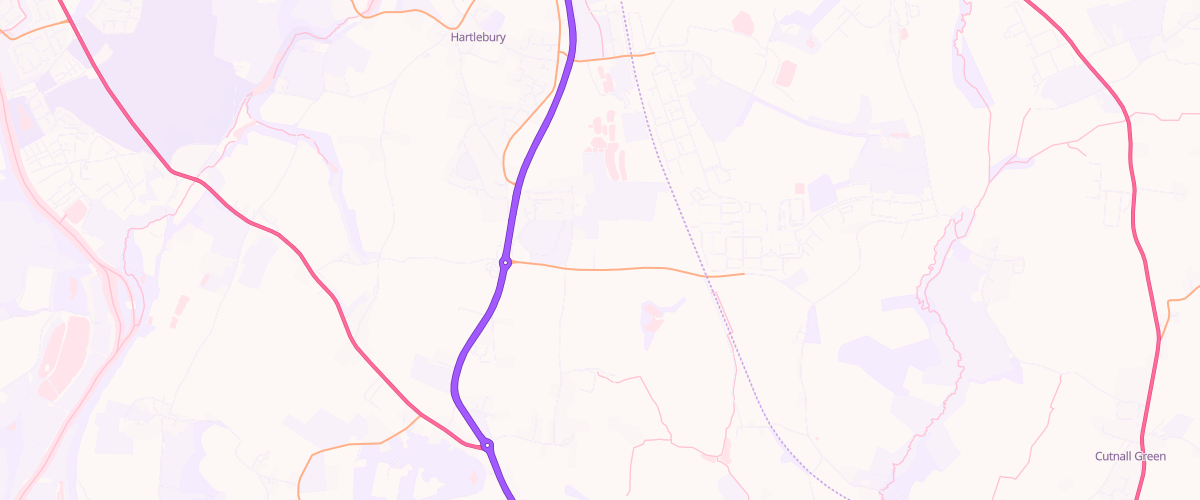 Map showing the location of Asda Hartlebury Express Petrol