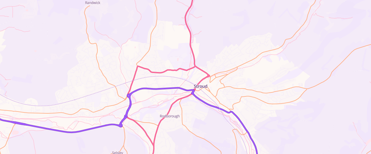 Map showing the location of Stroud Superstore Petrol Filling