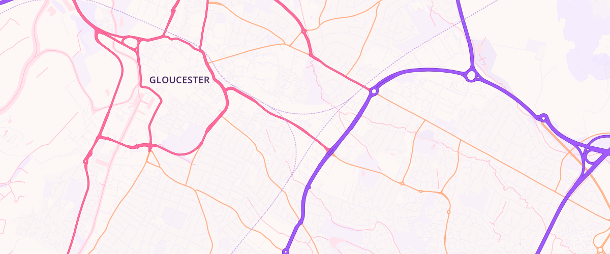 Map showing the location of Mfg Morrisons Gloucester Metz