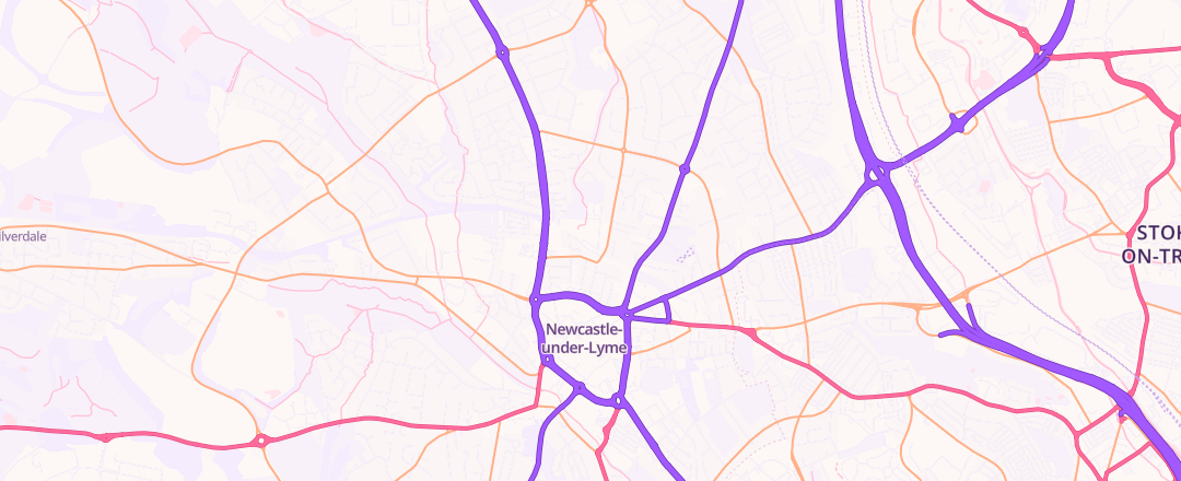 Map showing Rev It Hard Motorcycles, Newcastle Under Lyme