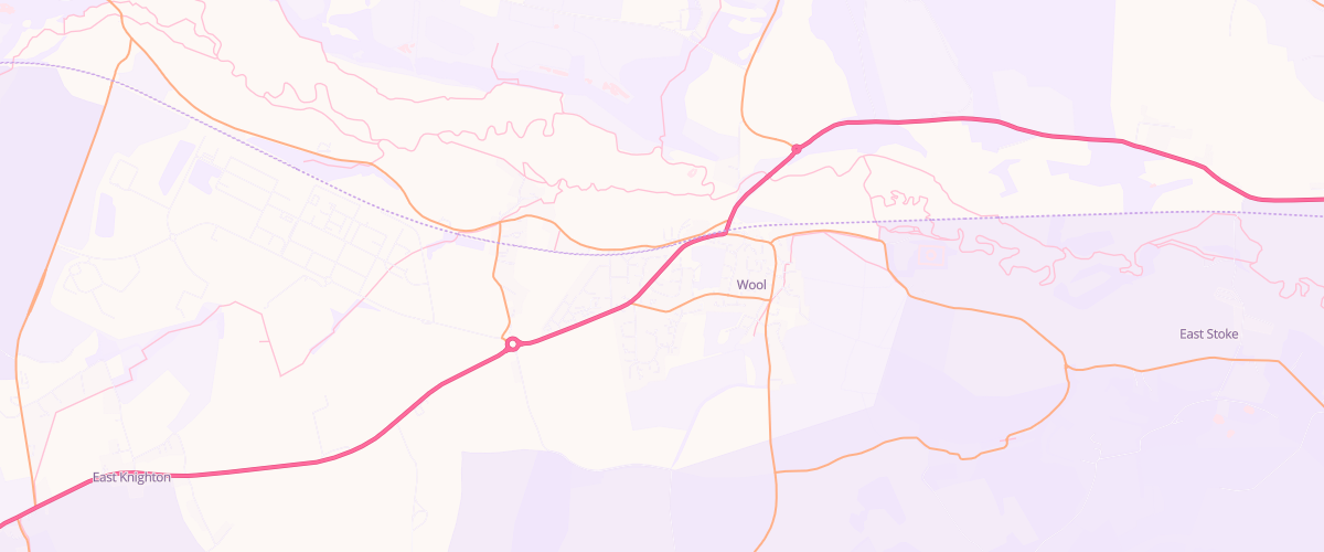 Map showing the location of Wool And Bovington Motors