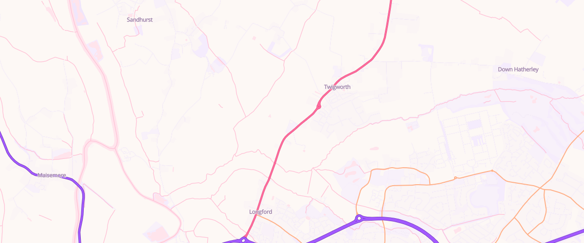 Map showing the location of Ascona Twigworth Service Station