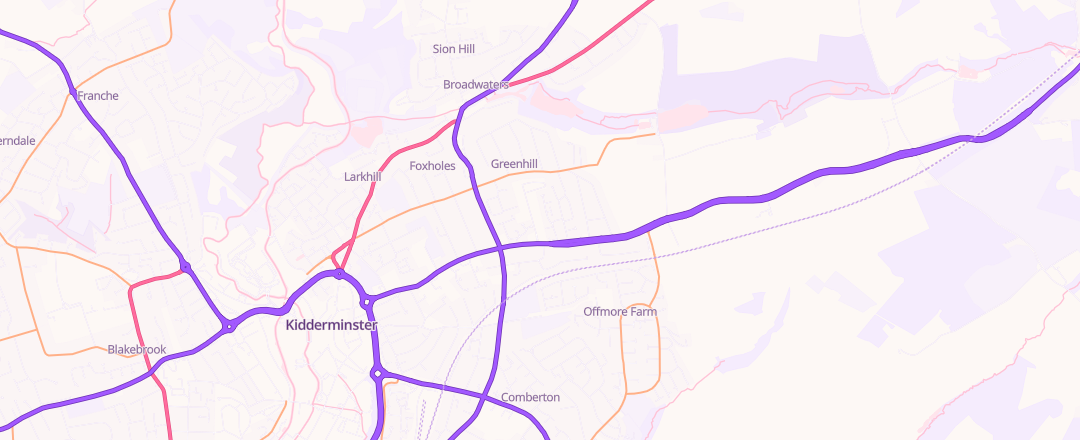 Map showing N/A, Kidderminster