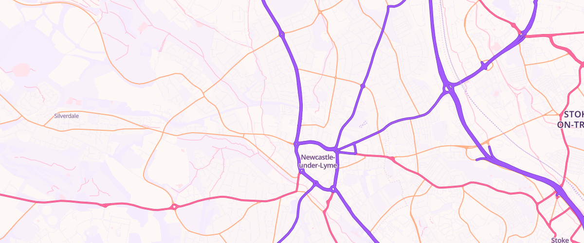 Map showing the location of Sainsburys Newcastle-Under-Lyme