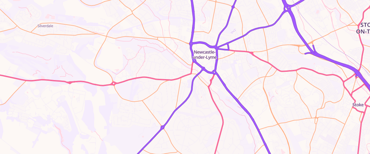 Map showing the location of Higherland Service Station