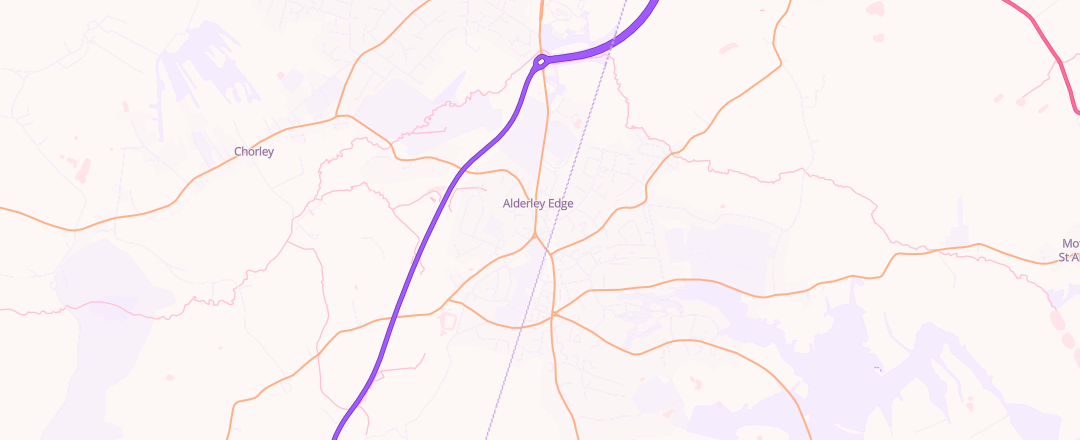 Map showing Highams, Alderley Edge