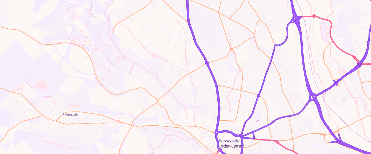 Map showing the location of Mfg Morrisons Newcastle Under
