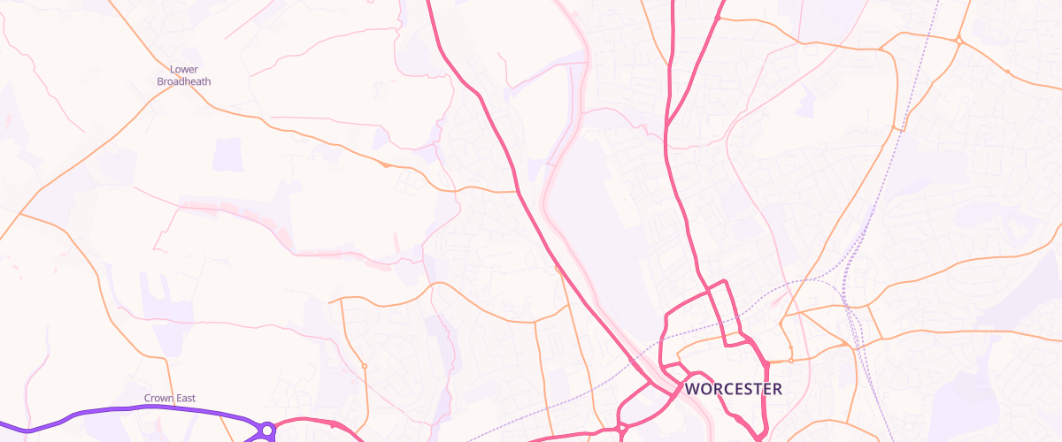 Map showing the location of Worcester Service Station