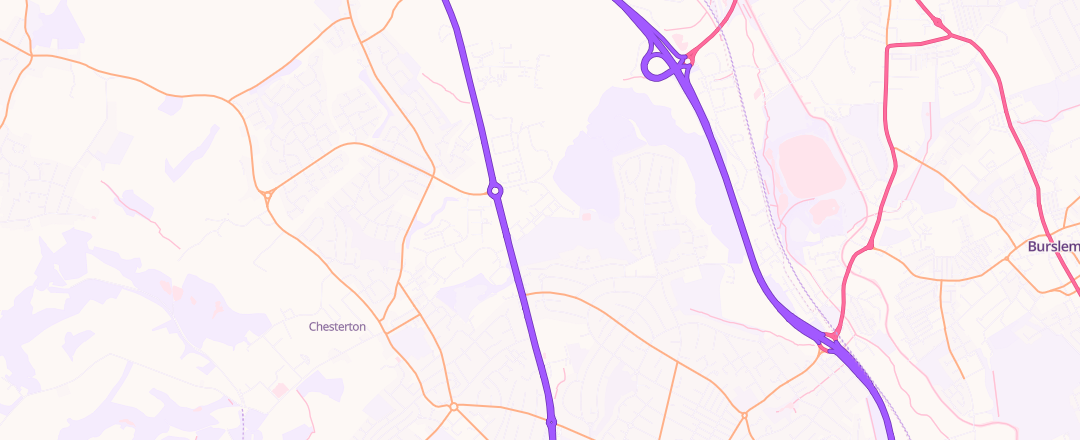 Map showing Mosshouse Garage, Newcastle Under Lyme
