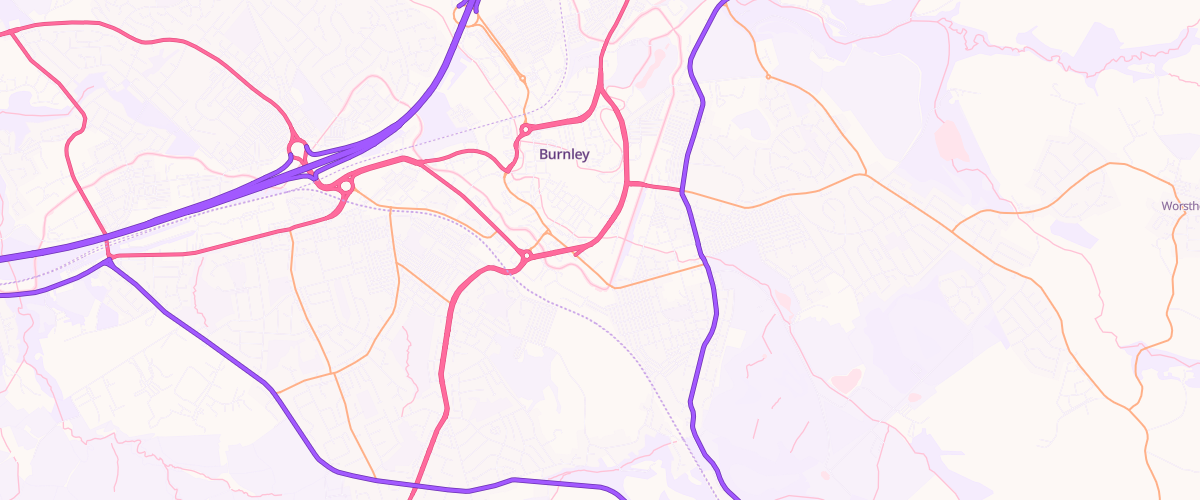 Map showing the location of Burnley Extra Petrol Filling