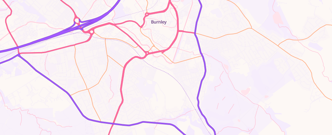 Map showing D & D Motors, Burnley