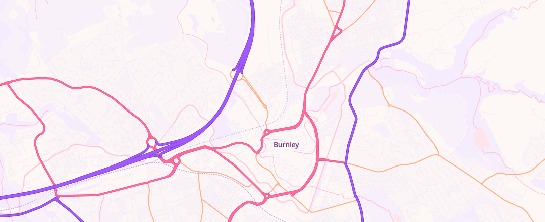 Map showing Formula One Autocentres Limited, Burnley