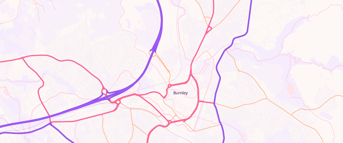 Map showing the location of Asda Burnley Superstore
