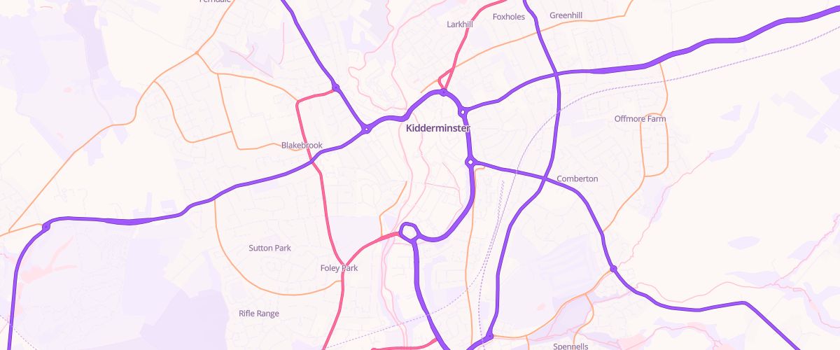 Map showing the location of Kidderminster Superstore Petrol Filling
