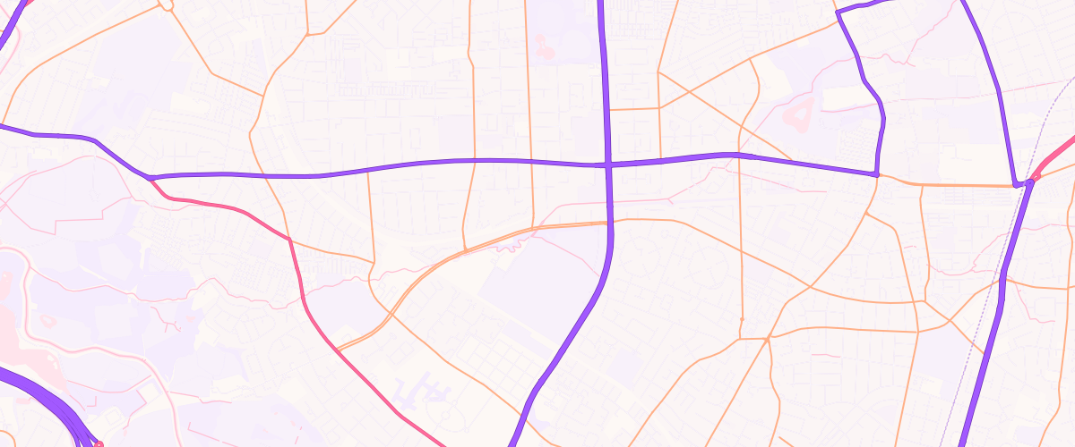 Map showing the location of Mauldeth Service Station