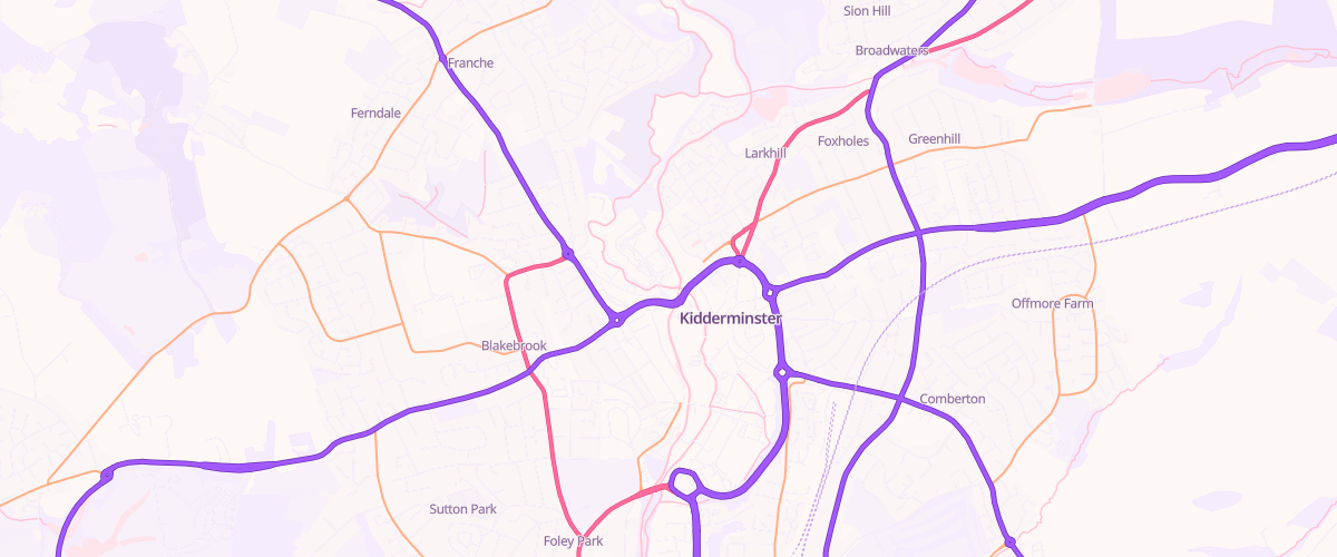 Map showing the location of Sainsburys Kidderminster