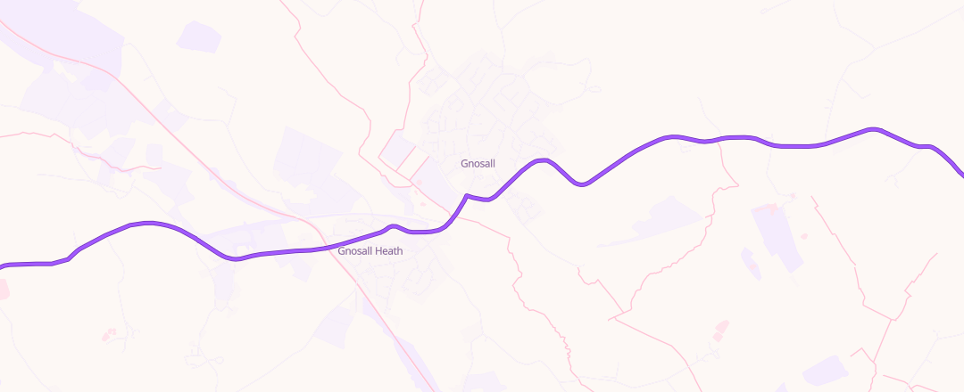 Map showing Bank Top Garage, Stafford
