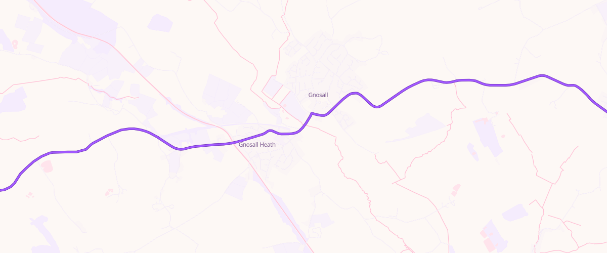 Map showing the location of Gnosall