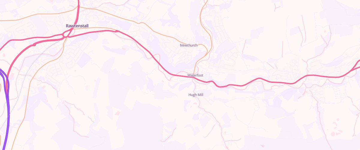 Map showing the location of Rossendale Service Station
