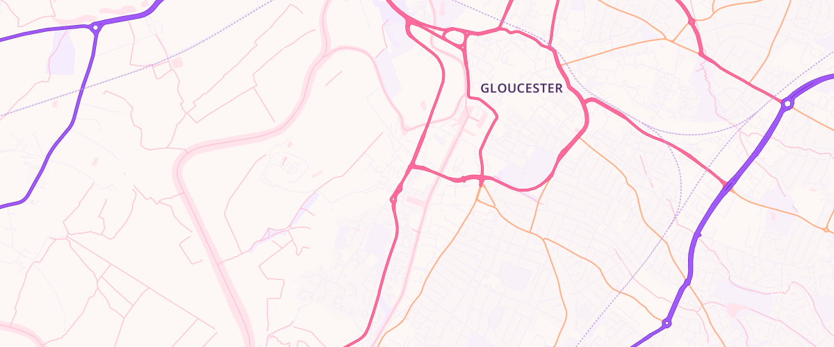 Map showing the location of Sainsburys Gloucester Quays