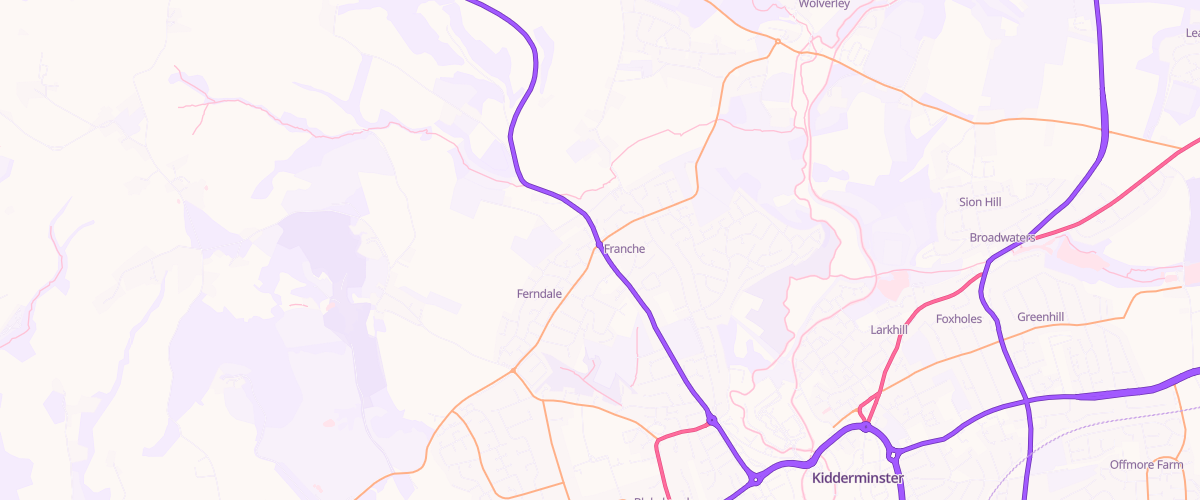 Map showing the location of Asda Habberley Express Petrol